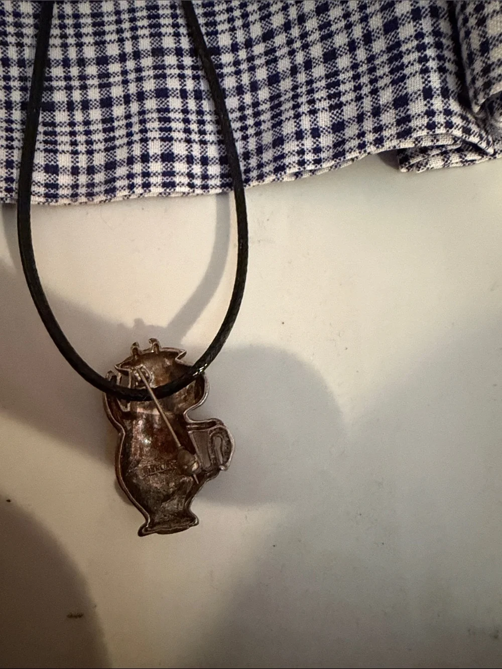 Boynton silver cow necklace/ pin